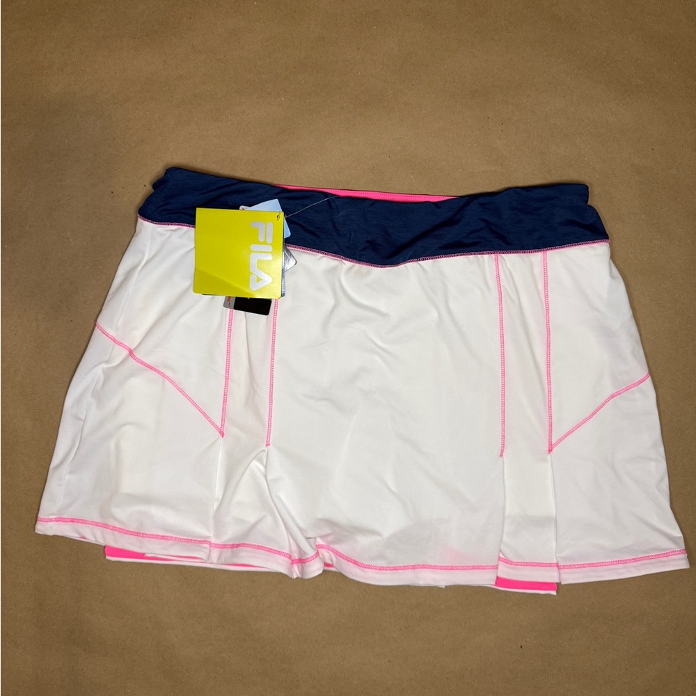 BNWT Fila White & Navy Tennis Skort | Pink Stitching